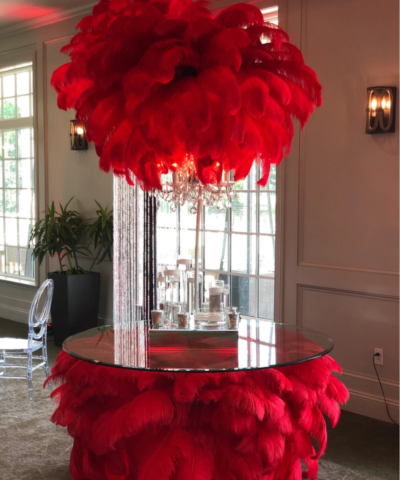 Lighted Ostrich Feather Table RentalCenterpiece