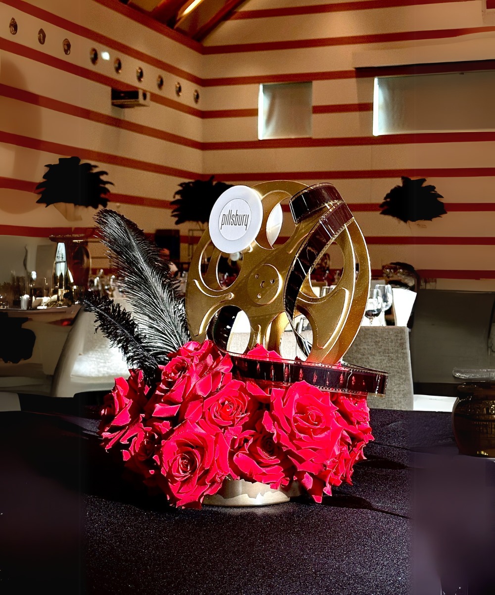 Hollywood movie reel centerpiece