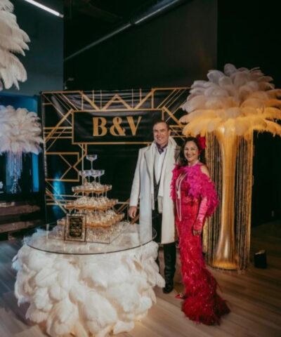 Champagne Tower and Ostrich Feather Floor-standing quinceanera Towers