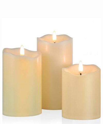 Flickering pillar LED candle (real wax)