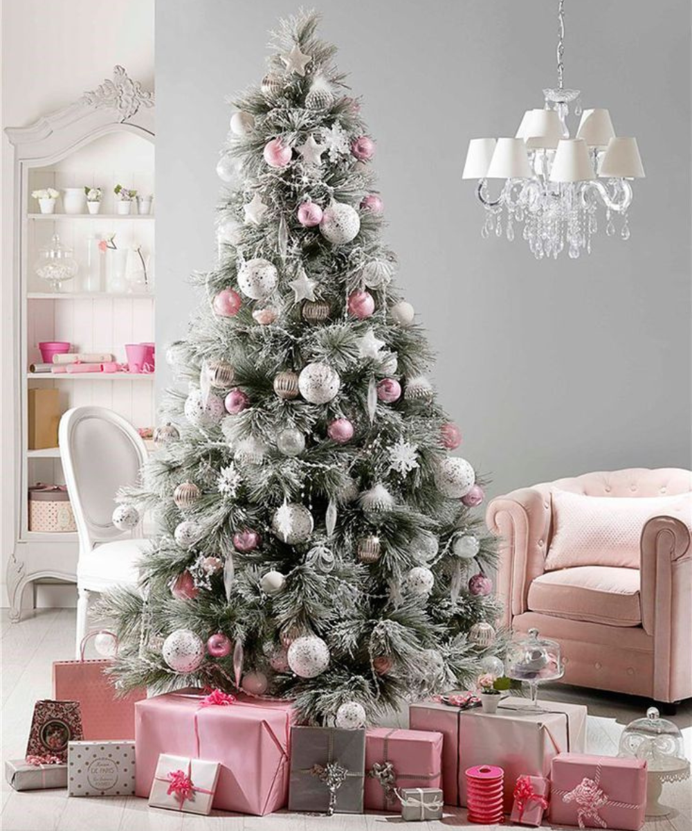 Pink Christmas tree decorations