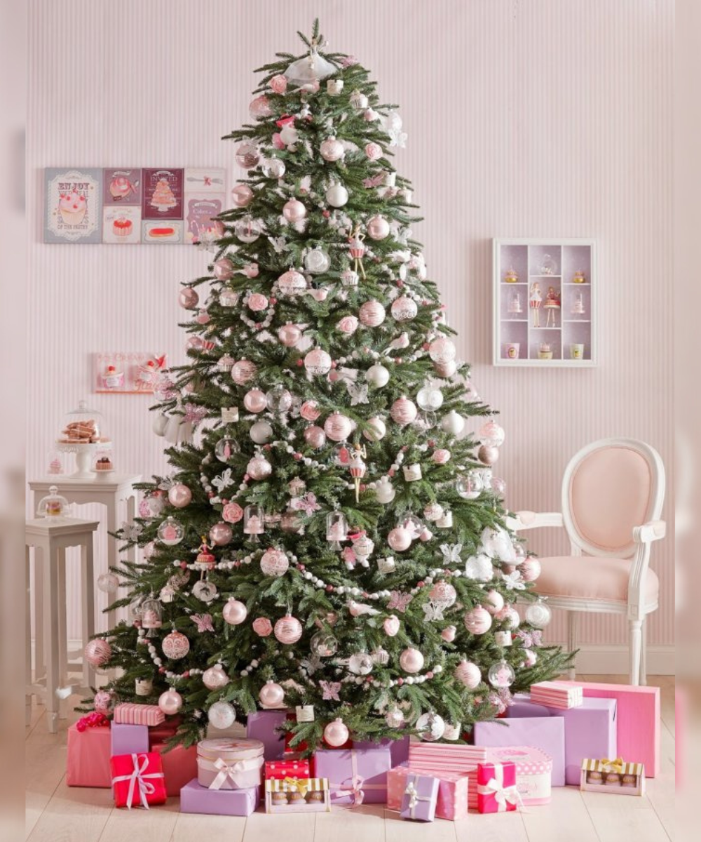 Pink Christmas tree decorations