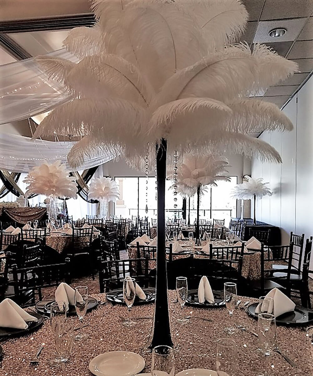 Eiffel tower lighted ostrich feather centerpiece - RentalCenterpiece