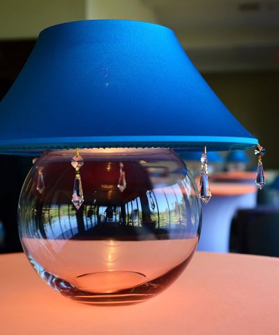 Oversized drum lampshade centerpiece