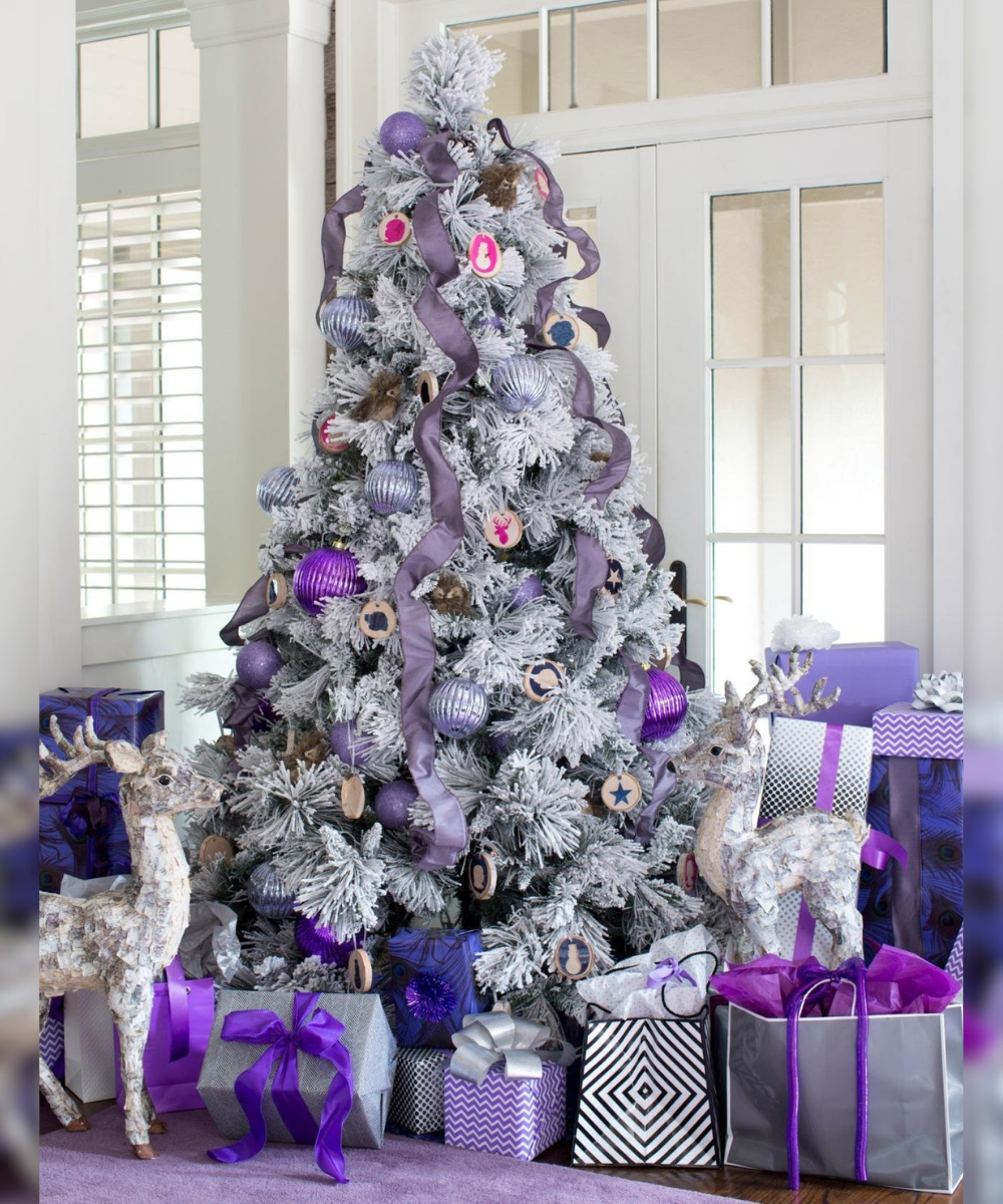 Purple Christmas tree decorations